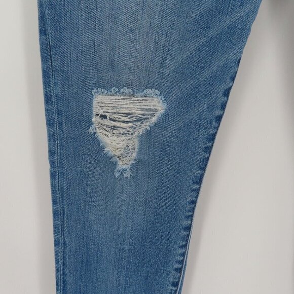 Madewell Womens 27 9in High Rise Light Wash Blue Denim Jeans Distressed Raw Hem - Picture 3 of 15